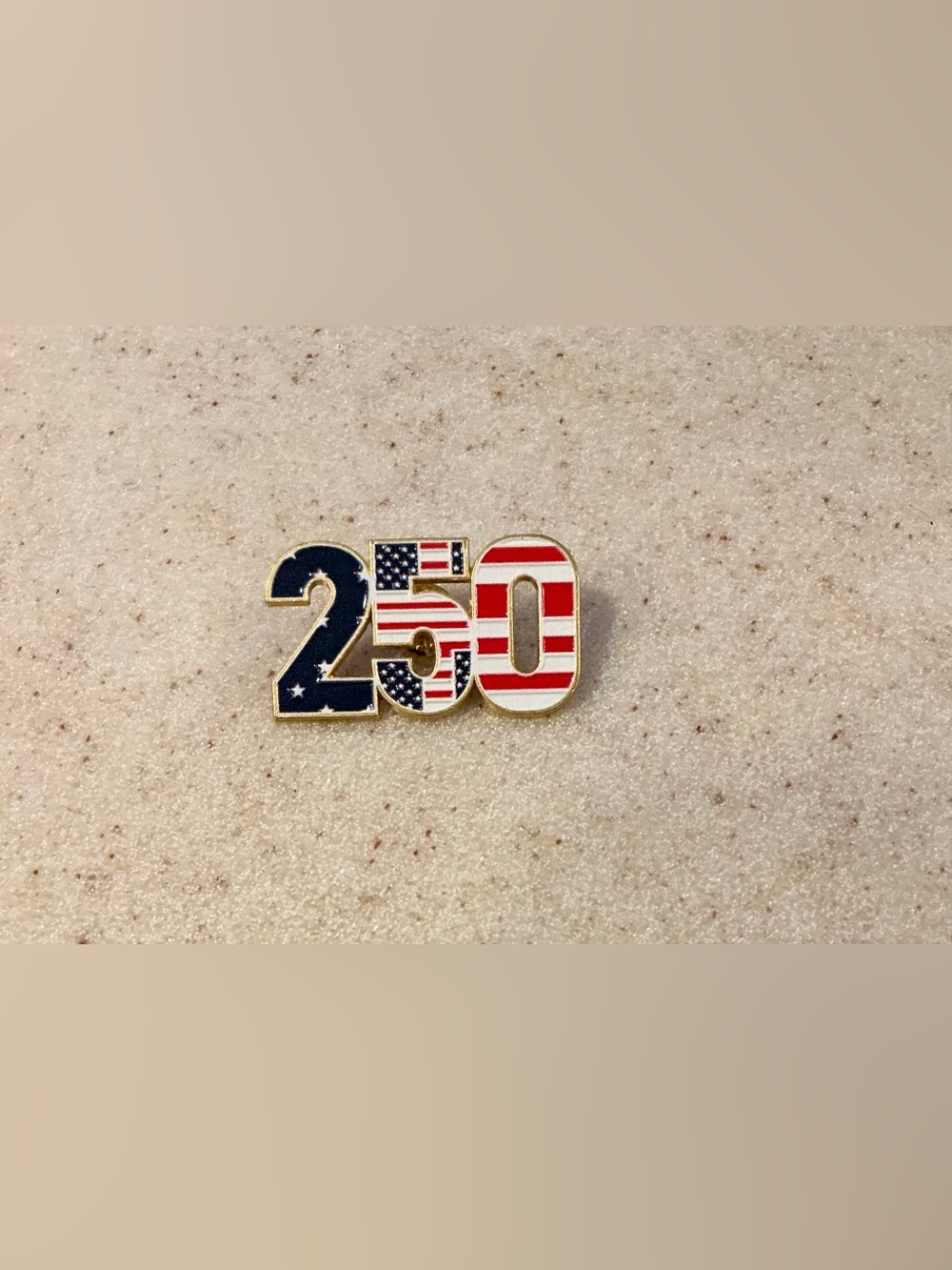 Patriotic 250 Number Pin - American Flag Enamel